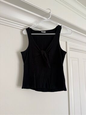 Others Follow Black Tie-Front Camisole Tank